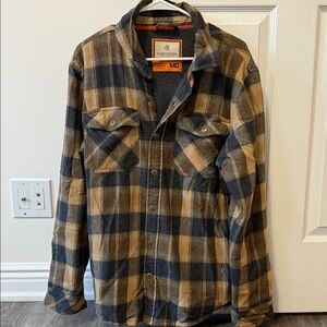 Legendary Whitetails Men's Checkered Shirt Jacket - Black and Tan
